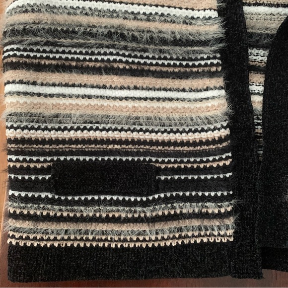 Laura Contrast Trim Textured Striped Cardigan Sweater, Size Small - Picture 8 of 11